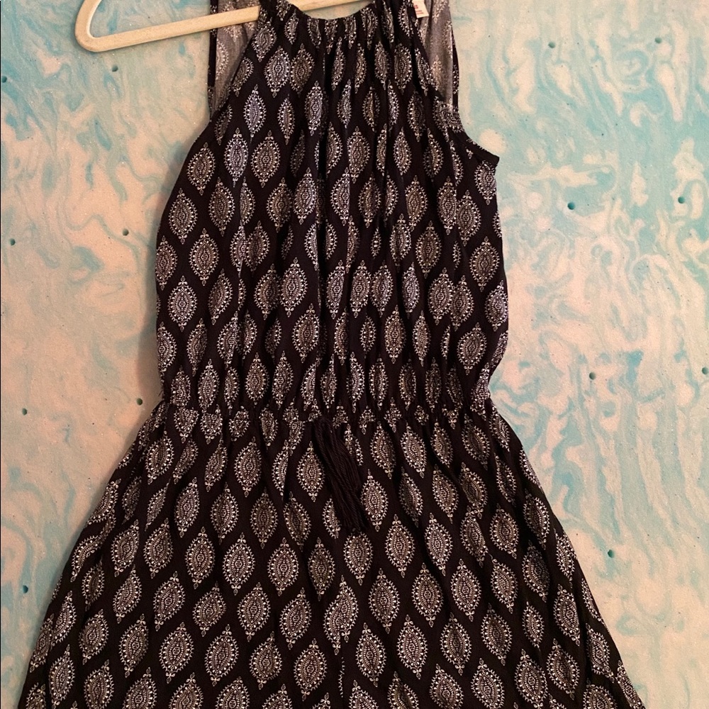 Black printed romper